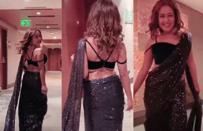 Neha Kakkar Falunt Her Beauty In Black Saree Video Goes Viral