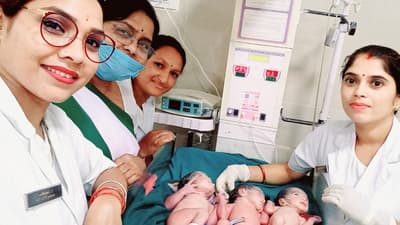 जिला अस्पताल में जन्मी एक साथ तीन बालिका