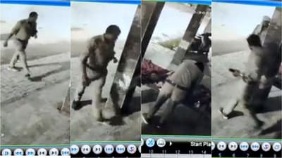 यूपी पुलिस: रात्रि गश्त के दौरान सोते हुए व्यक्ति का चुराया मोबाइल, वीडियो वायरल