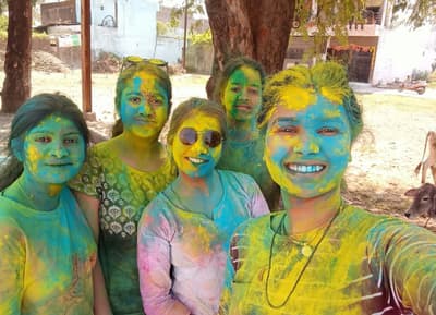 Throughout the day colors, gulal, people were seen drenched in colors,