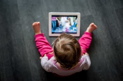 Children under two years of age should not have any screen time at all.