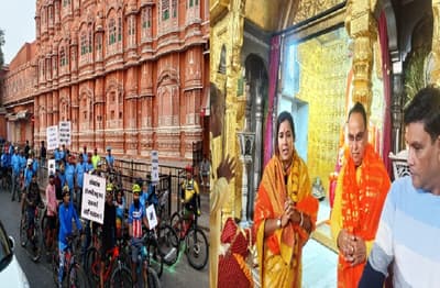 जयपुर स्थापना दिवस पर साइकिल से मतदान का संदेश, महापौर सौम्या ने की पूजा-अर्चना
