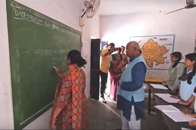 education minister madan took teacher's test in front of students