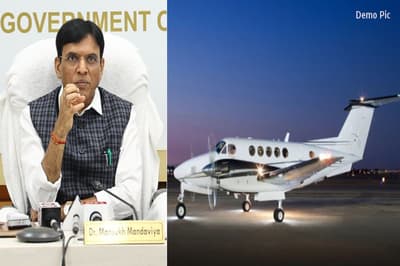 health minister Mansukh Mandaviya charter plane jaipur airport landing
